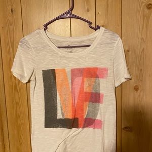 American eagle short sleeve white shirt